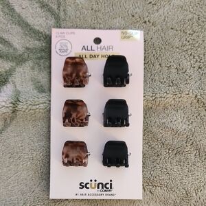 Scunci Brown and Black Claw Clips Set